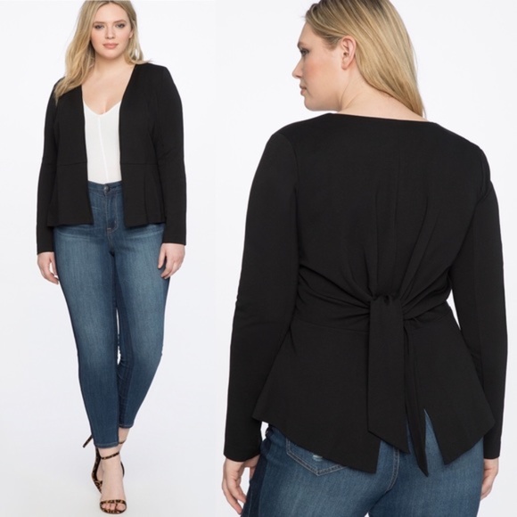 Eloquii Jackets & Blazers - NEW! Eloquii | Tie Detail Black Cardigan Jacket 20